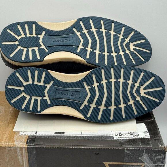 Vance Patrick Navy Brogue Dress Shoes Lace-Up Perforated Cushioned Non-Slip 9.5 - Picture 5 of 10